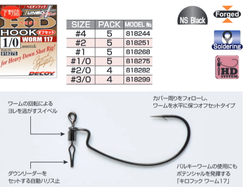 KATSUICHI (DECOY) / HD HOOK OFFSET WORM 117