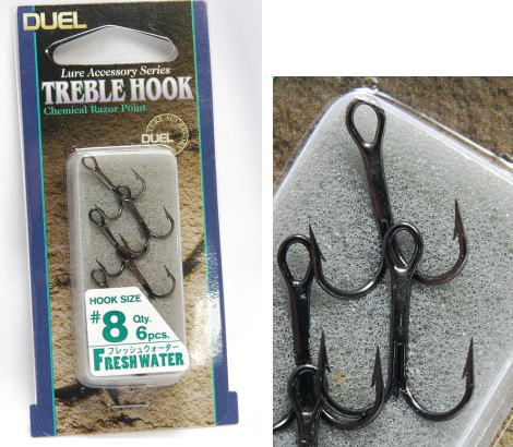 DUEL / TREBLE HOOK FLESH WATER (BLACK)